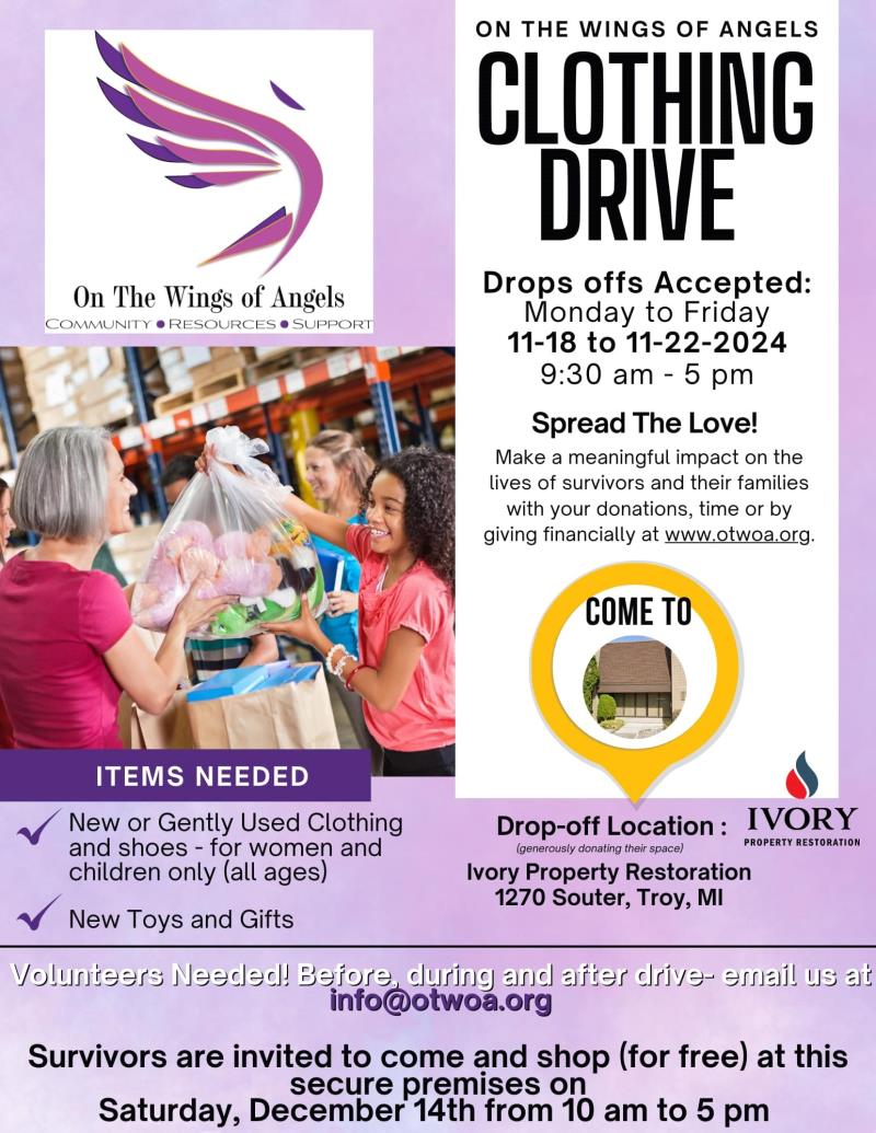 On The Wings of Angels Clothing Drive