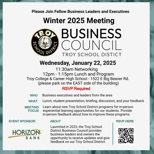 Troy School District Business Council Meeting - Winter 2025